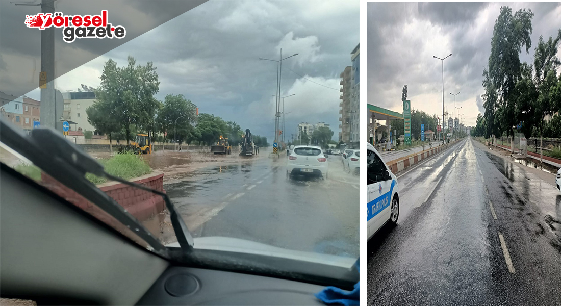 YAĞMUR İNCİRLİOVA’DA YOLU KAPATTI