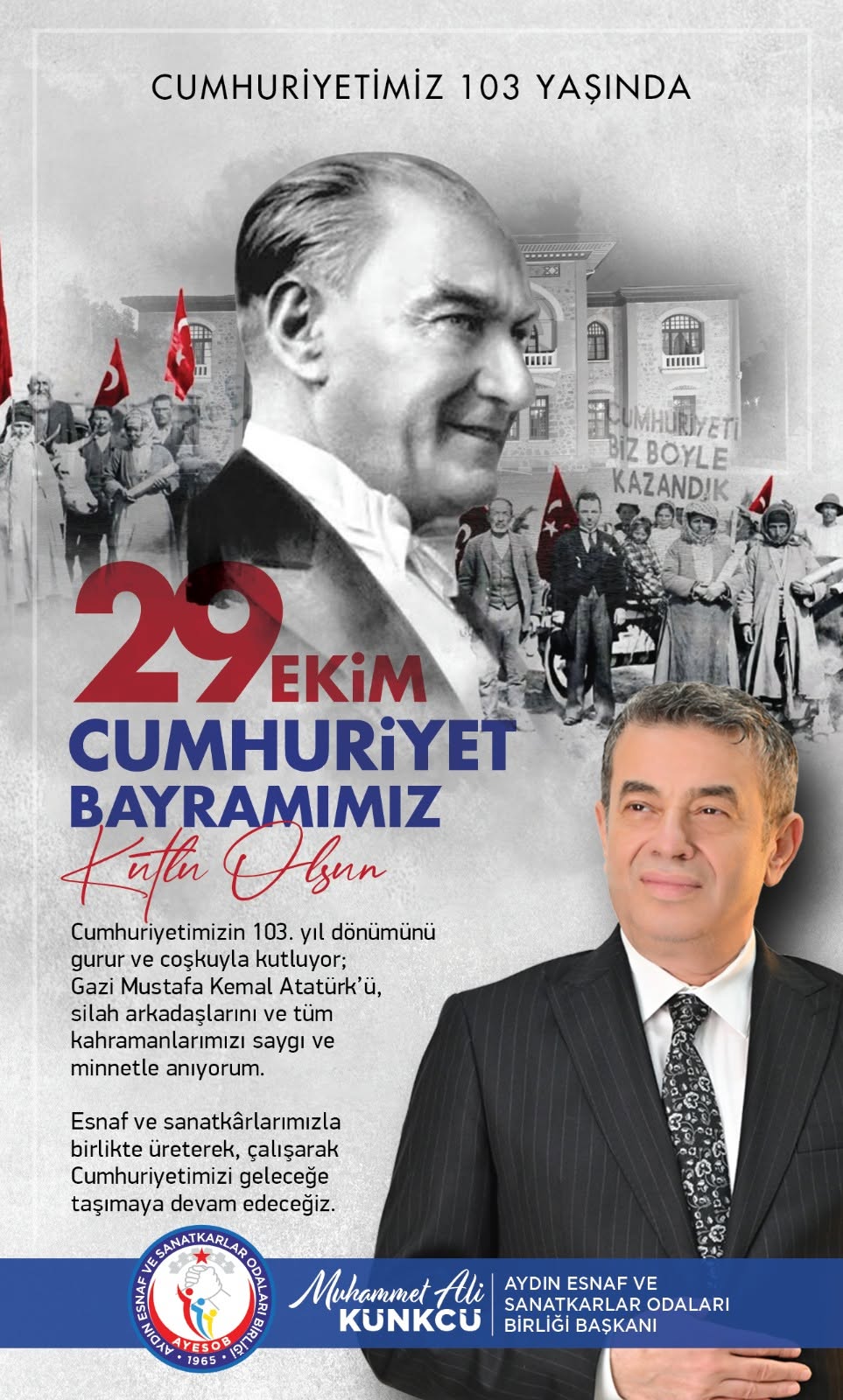 BAŞKAN KÜNKÇÜ’DEN 29 EKİM MESAJI